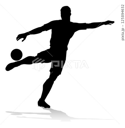 Soccer Football Player Male Silhouette Man Soccer Football Player Male Silhouette Man 125894632