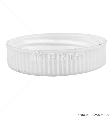 Plastic bottle cap white on white background Plastic bottle cap white on white background 125894999
