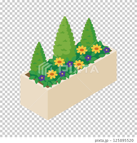 Isometric illustration of city shrubbery Isometric illustration of city shrubbery 125895520