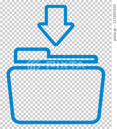 フォルダダウンロードのアイコンイラスト 125895920