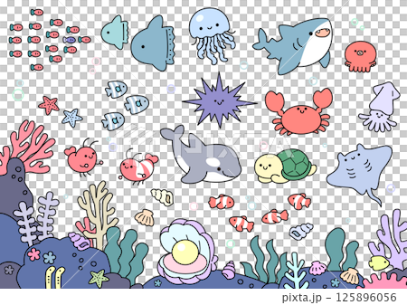海の生き物たち 125896056