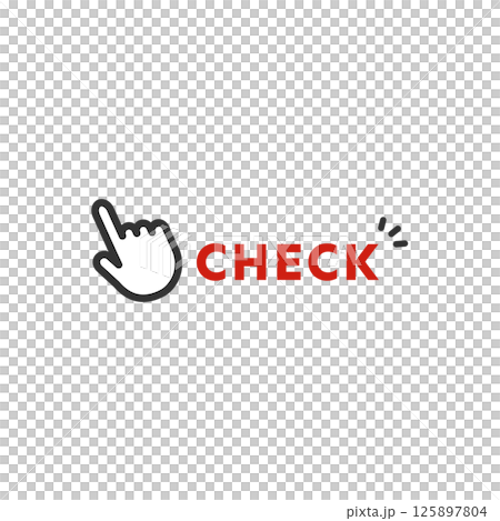 Pointing finger and checking vector icon Pointing finger and checking vector icon 125897804