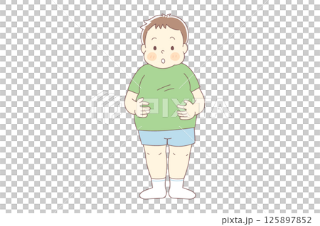 一個肥胖男孩的向量圖 一個肥胖男孩的向量圖 125897852