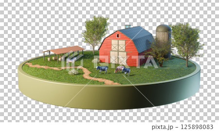 Rural landscape with cattle Rural landscape with cattle 125898083