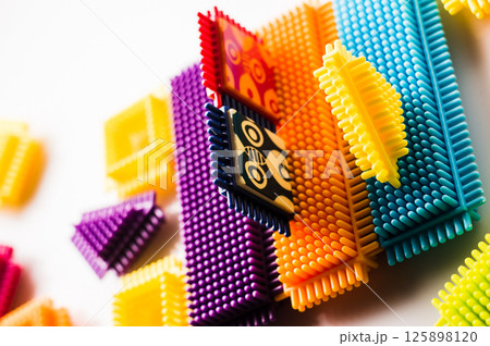 The game set resembles a colored mosaic on a white background. 125898120