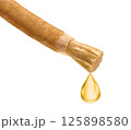 Miswak with drop, Dental cleaner dry brush isolated on white background 125898580