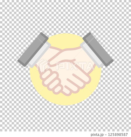 Handshake/contract vector icon (line drawing/business) 125898587