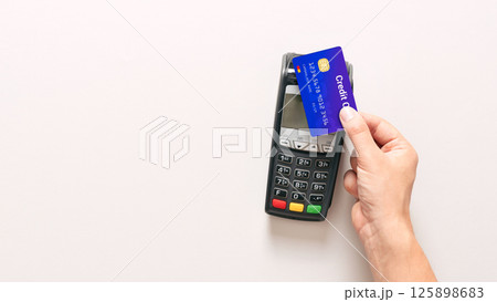 Payment terminal top view Payment terminal top view 125898683