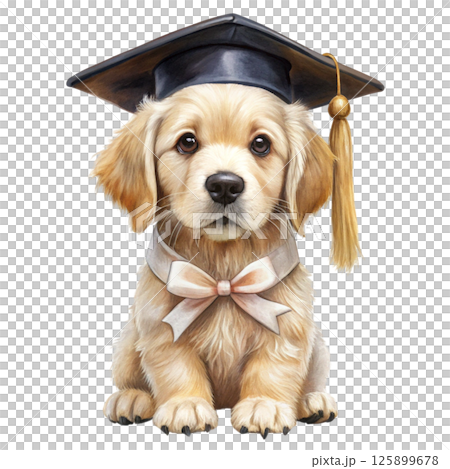 The cutest animals in the world wearing graduation caps White Background The cutest animals in the world wearing graduation caps White Background 125899678