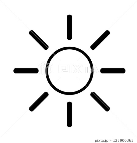天気太陽イラスト モノクロ 天気太陽イラスト モノクロ 125900363