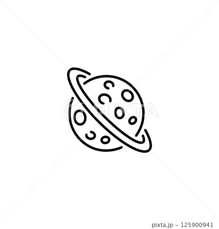 Minimalist Ringed Planet Icon 125900941