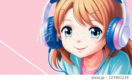 音楽を聴く女の子 125901238
