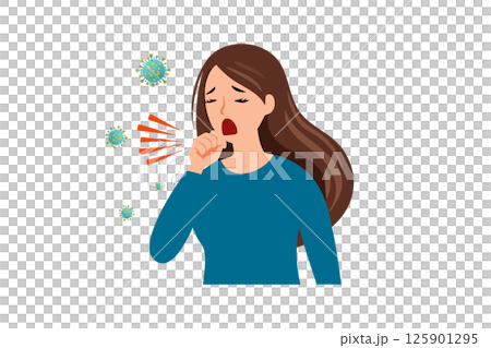 咳嗽的女人圖標 咳嗽的女人圖標 125901295