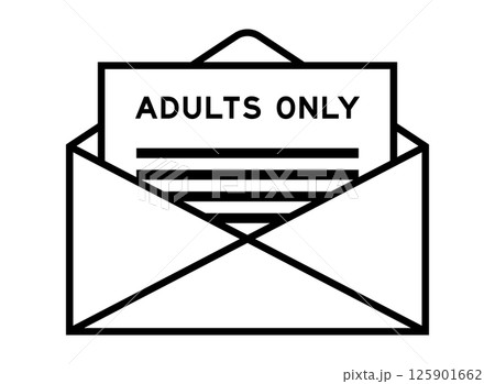 Envelope and letter sign with word adults only as the headline 125901662