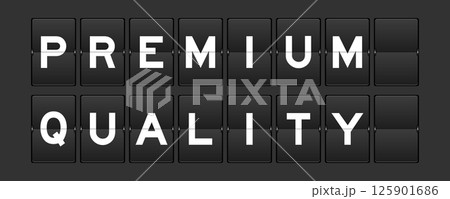 Black color analog flip board with word premium quality on gray background 125901686