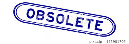 Grunge blue obsolete word rubber seal stamp on white background Grunge blue obsolete word rubber seal stamp on white background 125901703