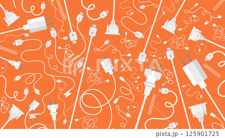 Cable background. Technology and connection concept. Flat vector illustration Cable background. Technology and connection concept. Flat vector illustration 125901725