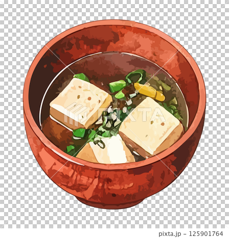 お味噌汁の水彩風イラスト　生成AI 125901764
