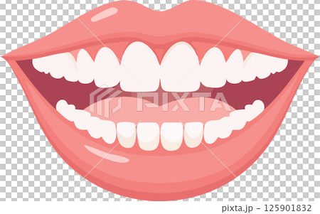 嘴裡有潔白的牙齒 嘴裡有潔白的牙齒 125901832