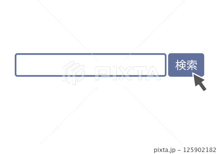 シンプルな検索ボタンのイラスト　青色 125902182