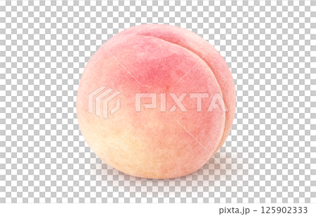 桃子插畫水彩白桃 125902333