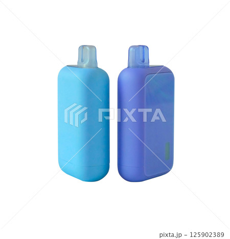 Electronic cigarette that simulates tobacco smoking on a white background. Electronic cigarette that simulates tobacco smoking on a white background. 125902389