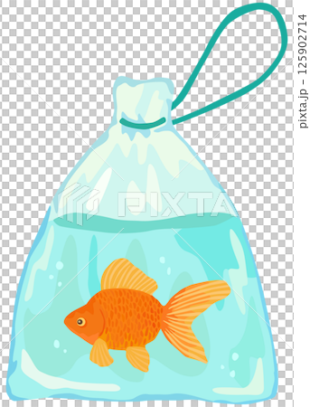 金魚すくい 琉金 ベクター素材 125902714