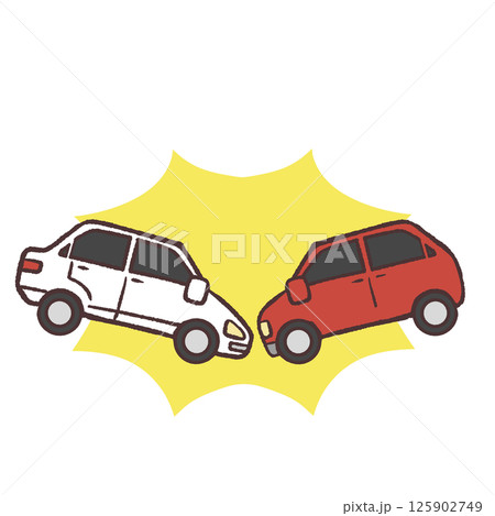 車同士の事故のイラスト 車同士の事故のイラスト 125902749
