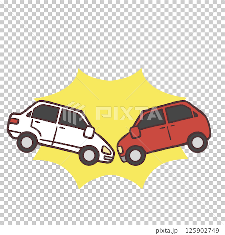 車同士の事故のイラスト 車同士の事故のイラスト 125902749