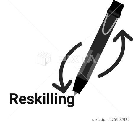 リスキリングのグラフィック素材イラスト 125902920
