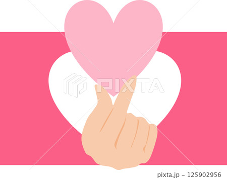 ハートのハンドサインのグラフィック素材イラスト ハートのハンドサインのグラフィック素材イラスト 125902956