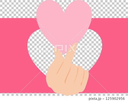 ハートのハンドサインのグラフィック素材イラスト ハートのハンドサインのグラフィック素材イラスト 125902956