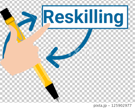 Reskilling graphic material illustration 125902977