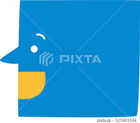 cute doodle minimal hand draw speech bubble balloon blue color with facial expression, text box think speak talk banner, flat design png illustration 125903184