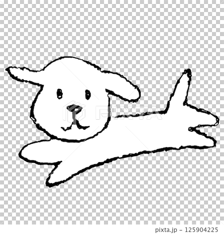 Hand-drawn illustration of a dog running Hand-drawn illustration of a dog running 125904225