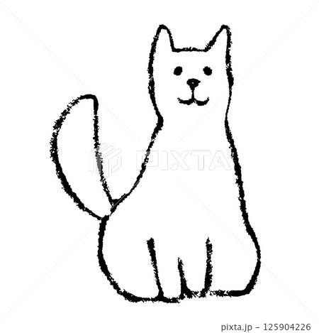 犬の手描きイラスト お座り 犬の手描きイラスト お座り 125904226