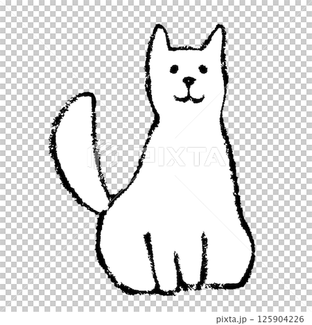 犬の手描きイラスト お座り 犬の手描きイラスト お座り 125904226