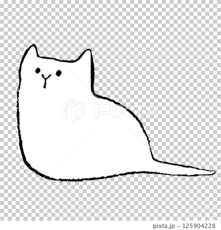 猫の手描きイラスト お座り 猫の手描きイラスト お座り 125904228