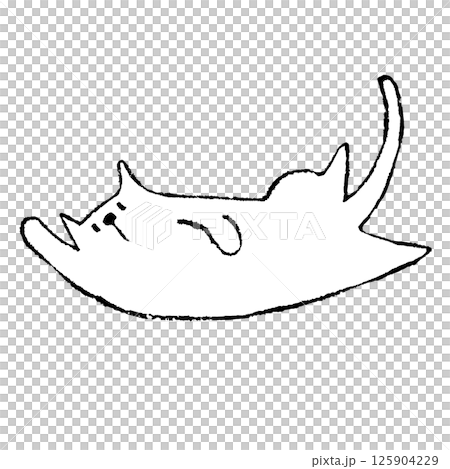 猫の手描きイラスト　じゃれる 125904229