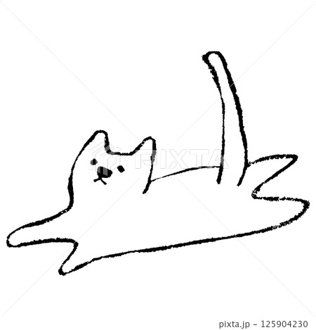 猫の手描きイラスト 伏せる 猫の手描きイラスト 伏せる 125904230