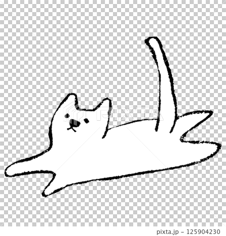 Hand-drawn illustration of a cat lying down Hand-drawn illustration of a cat lying down 125904230