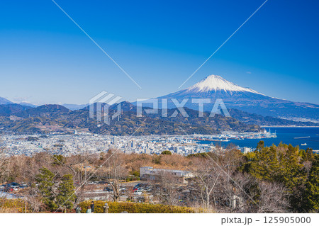静岡市にある冬の晴れた日の日本平の風景(静岡県) 125905000