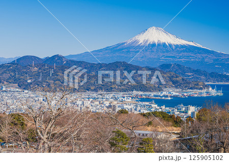 静岡市にある冬の晴れた日の日本平の風景(静岡県) 125905102