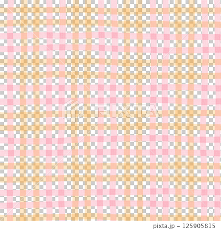 Pink Orange Plaid Gingham Check Hand Drawn Background Pattern Overlay Pink Orange Plaid Gingham Check Hand Drawn Background Pattern Overlay 125905815