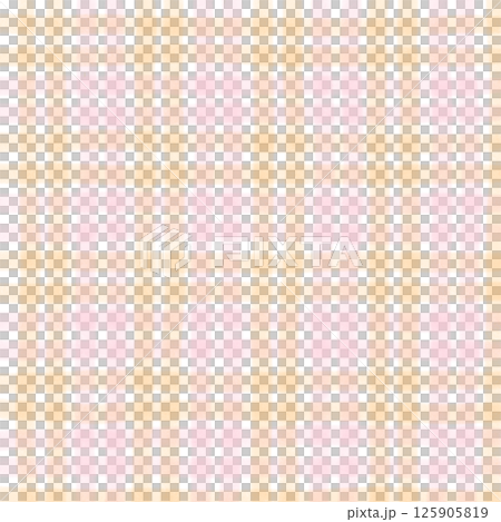 Pink Orange Plaid Gingham Check Hand Drawn Background Pattern Overlay 125905819