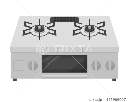 斜め上から見たガスコンロのイラスト 斜め上から見たガスコンロのイラスト 125906007