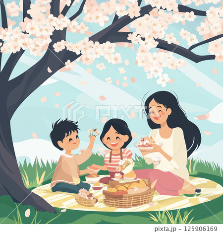 Having a picnic with mom 125906169