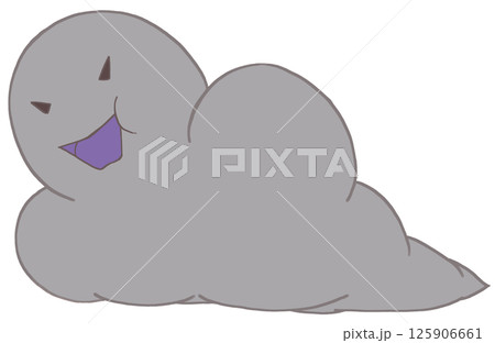 ふくらむ雨雲のキャラクターのイラスト 125906661