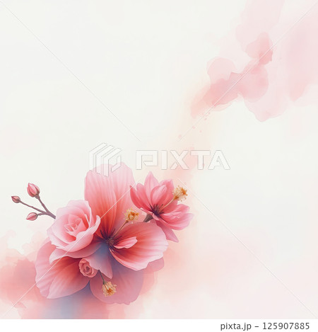 Botanical watercolor paper texture with a fresh, springtime feel. Botanical watercolor paper texture with a fresh, springtime feel. 125907885