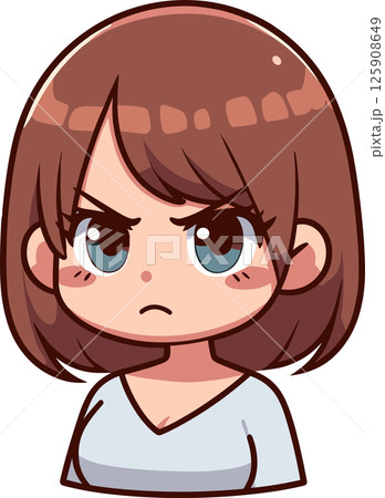 怒っている女性のイラスト 125908649